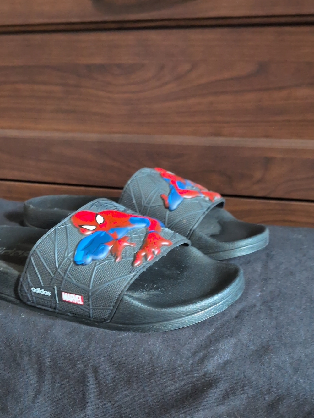 adidas Marvel x adidas Adilette Shower Slide Spider-Man Slides Black & Red